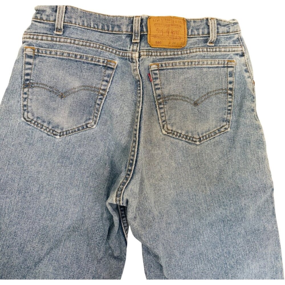 Vintage Levis 560 Mens Light Wash 90s Jeans W34 L32 Tapered Loose Fit USA Retro - Picture 7 of 10